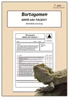 Vorschau - Arbeitsblätter - Bartagame - Wahr oder Falsch - Aufgabenblatt und Lösung - Deckblatt