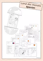 Vorschau - Unterrichtsreihen - Land des Monats - Spanien - Wissenskartei und Arbeitsblätter - Deckblatt
