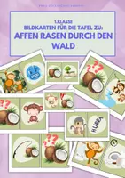Vorschau - Bildkarten - Affen rasen durch den Wald: Bildkarten zum Lied für 1.Klasse & DAF DAZ - Deckblatt