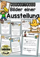 Vorschau - Aufgabenkarten - Höraufträge "Bilder einer Ausstellung" (Modest Mussorgsky) - Deckblatt