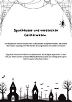 Vorschau - Mal- und Bastelvorlagen - 45 Minuten Kunst: Gruselschlösser (Kunst, Halloween, Vertretung) - Seite 1