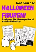 Vorschau - Stundenentwürfe - Gruselgestalten treiben ihr Unwesen (Kunstunterricht, Halloween) - Deckblatt