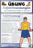 Vorschau - Arbeitsblätter - Übungen zu Adjektivendungen nach unbestimmten Artikel im Nominativ - DaZ / DaF / Deutsch - Deckblatt