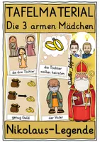 Vorschau - Fördermaterial/Inklusion - Nikolaus Legende Drei arme Töchter - Grundschule TAFELMATERIAL - Deckblatt