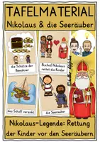 Vorschau - Fördermaterial/Inklusion - Nikolauslegende Nikolaus und die Seeräuber TAFELMATERIAL Grundschule - Deckblatt