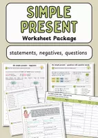 Vorschau - Arbeitsblätter - Simple Present – Worksheet Package - Deckblatt