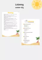 Vorschau - Arbeitsblätter - listening Aufgabe "summer interview" - Deckblatt