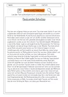 Vorschau - Arbeitsblätter - Leseverständnis 3. Klasse "Pauls erster Schultag" - Deckblatt