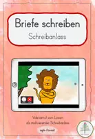 Vorschau - Videos - Briefe schreiben: Videoanruf vom Löwen | Motivierender Schreibanlass - Deckblatt