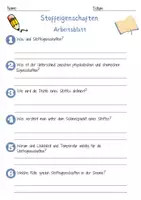 Vorschau - Arbeitsblätter - Stoffeigenschaften Arbeitsblatt DaZ 7. & 8.Klasse Gymnasium Materialeigenschaften Arbeitsblatt mit Lösungen - Seite 1