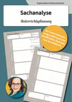 Vorschau - Lehrpläne/Lehrermaterial - Sachanalyse (Vorlage zur Unterrichtsplanung) - Deckblatt