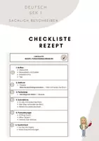 Vorschau - Merkblätter - Checkliste: Rezept/Vorgangsbeschreibung/sachlich Beschreiben - Seite 1