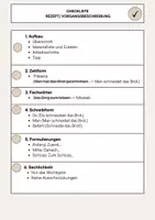 Vorschau - Merkblätter - Checkliste: Rezept/Vorgangsbeschreibung/sachlich Beschreiben - Deckblatt