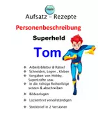Vorschau - Unterrichtsreihen - Personenbeschreibung: Superheld Tom - einfach bis schwer - Deckblatt