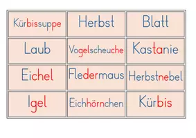 Vorschau - Arbeitsblätter - Wörter verstecken. Thema: Herbst. Lesetraining - Seite 2