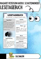 Vorschau - Arbeitsblätter - Lesetagebuch: Schattenkinder - Deckblatt