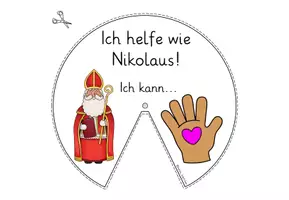 Vorschau - Mal- und Bastelvorlagen - Helfen wie Nikolaus Klasse 1-2 Drehscheibe basteln - Seite 2