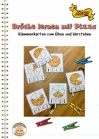 Vorschau - Aufgabenkarten - Brüche mit Pizza: Klammerkarten zum Üben und Verstehen - Deckblatt