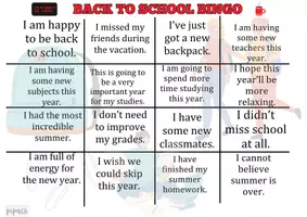 Aperçu - Jeux - Back to School Bingo - Jeu de bingo pour la classe d'ESL - Page 1