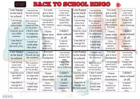 Aperçu - Jeux - Back to School Bingo - Jeu de bingo pour la classe d'ESL - Page 2
