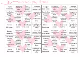 Aperçu - Jeux - Valentine's Day Bingo - Jeu de bingo pour la classe d'ESL - Page 2