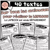 Aperçu - Préparation de séance / Séance complète - 40 textes sur les animaux pour faire une recherche - Page de couverture