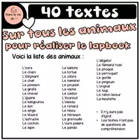 Aperçu - Préparation de séance / Séance complète - 40 textes sur les animaux pour faire une recherche - Page 1