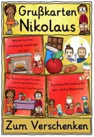 Vorschau - Mal- und Bastelvorlagen - Nikolausgruß zum Verschenken / Grußkarten Nikolaustag - Deckblatt