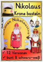 Vorschau - Mal- und Bastelvorlagen - Heiliger Nikolaus Bastelvorlage Krone / Nikolaustag - Deckblatt