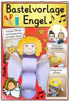 Vorschau - Mal- und Bastelvorlagen - Kunst Weihnachten / Engel basteln Grundschule - Deckblatt
