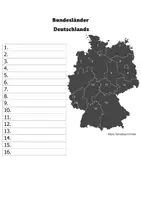 Vorschau - Arbeitsblätter - Bundesländer Deutschlands Nummerieren - Deckblatt