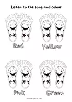 Vista previa - Juegos / Gamificación - Colour footprints flashcards - página 1