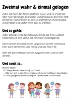 Vorschau - Mal- und Bastelvorlagen - zweimal wahr & einmal gelogen (Erzähl- und Schreibanlass nach den Ferien) - Seite 1