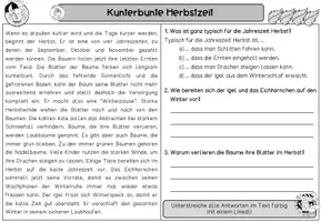Vorschau - Arbeitsblätter - Differenzierte Lesetexte - "Kunterbunter Herbst" I Kl. 1-3 - Seite 1