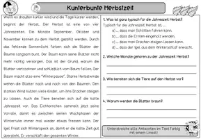 Vorschau - Arbeitsblätter - Differenzierte Lesetexte - "Kunterbunter Herbst" I Kl. 1-3 - Seite 2