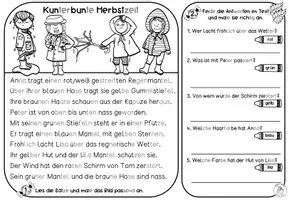 Vorschau - Arbeitsblätter - Differenzierte Lesetexte - "Kunterbunter Herbst" I Kl. 1-3 - Seite 3