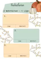 Vorschau - Arbeitsblätter - Herbstferien 2 Wahrheiten 1 Lüge - Seite 1