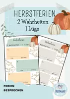 Vorschau - Arbeitsblätter - Herbstferien 2 Wahrheiten 1 Lüge - Deckblatt