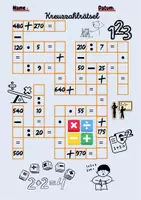Vorschau - Arbeitsblätter - Zahlenrätsel & Grundrechenarten ☡R bis 1000 - Deckblatt