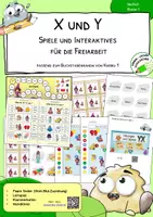 Vorschau - Stundenentwürfe - Buchstaben X und Y - Spiele und Interaktives für die Freiarbeit und Stationen - Deckblatt