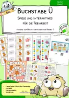 Vorschau - Stationenlernen - Buchstabe Ü - Spiele und Interaktives für die Freiarbeit und Stationen - Deckblatt