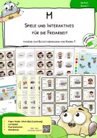 Vorschau - Stationenlernen - Buchstabe M - Spiele und Interaktives für die Freiarbeit und Stationen - Deckblatt