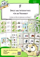 Vorschau - Stationenlernen - Buchstabe F - Spiele und Interaktives für die Freiarbeit und Stationen - Deckblatt