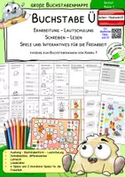 Vorschau - Anderer Materialtyp - Buchstabenmappe Ü – Buchstabe Ü lesen & schreiben lernen | Karibu 1 | österreichische Fibelschrift | Klasse 1 - Deckblatt