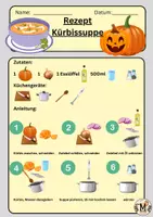 Vorschau - Arbeitsblätter - Rezept schreiben - Kürbissuppe - Deckblatt