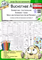Vorschau - Anderer Materialtyp - Buchstabenmappe Ä – Buchstabe Ä lesen & schreiben lernen | Karibu 1 | österreichische Fibelschrift | Klasse 1 - Deckblatt