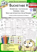 Vorschau - Arbeitsblätter - Buchstabenmappe K – Buchstabe K lesen & schreiben lernen | Karibu 1 | österreichische Fibelschrift | Klasse 1 - Deckblatt
