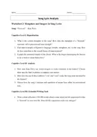 Vorschau - Stundenentwürfe - Song Lyric Analysis - Analyse von fünf Sontexten mit Lösungen - Seite 2