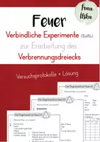 Vorschau - Arbeitsblätter - #silvesterknaller24 Sachunterricht Feuer Experimente zum Verbrennungsdreieck (Verbindliche Experimente Bawü) - Deckblatt