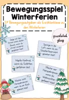 Vorschau - Anderer Materialtyp - Bewegungsspiel Winterferien / Weihnachtsferien (Erzählen von den Ferien) - Deckblatt